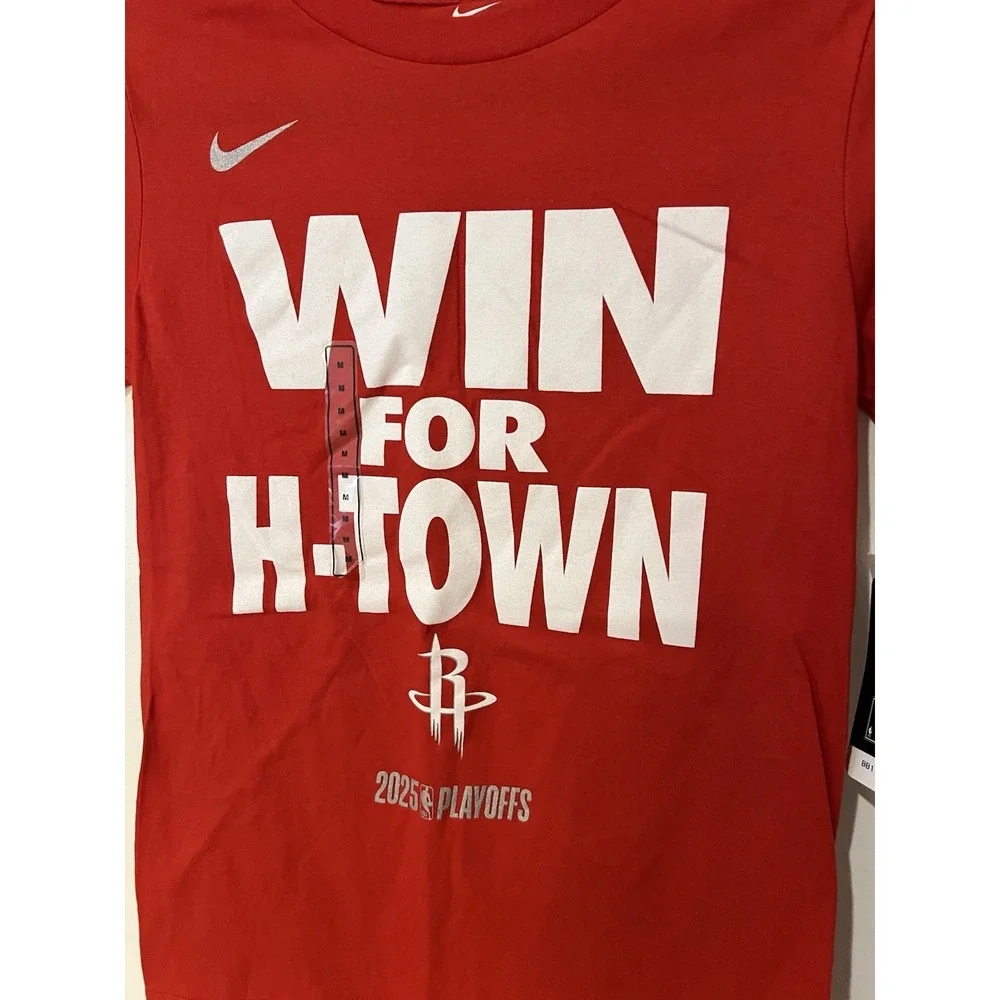NWT Houston Rockets Nike 2025 Playoff‎ Tshirt Size Medium Youth Kids Win H-Town